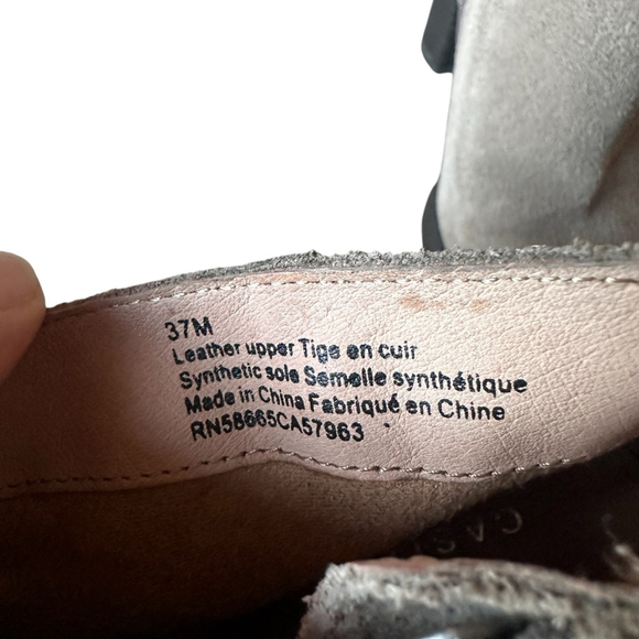 Caslon Taupe Suede Leather Ankle Booties 37M (US 6.5-7) Chunky Block Heel Zip Up - Picture 6 of 8